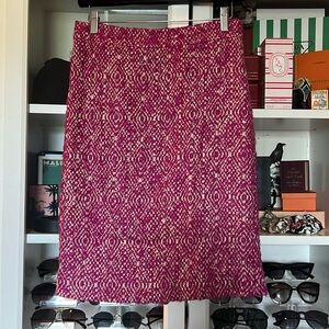 Vintage J Crew Tweed Wool Pencil Skirt Pink